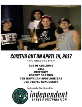 COMING out on APRIL 14, 2017 New Releases from AGE of COLLAPSE D.R.I