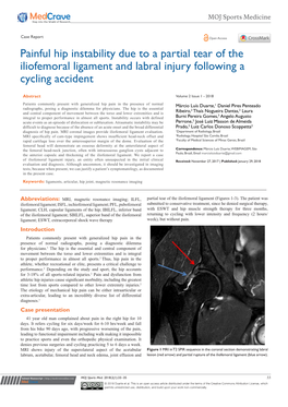 Painful Hip Instability Due to a Partial Tear of the Iliofemoral Ligament and Labral Injury Following a Cycling Accident