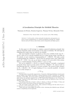 A LOCALIZATION PRINCIPLE for ORBIFOLD THEORIES 3 Coprime Positive Integers)