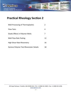 Practical Rheology Section 2