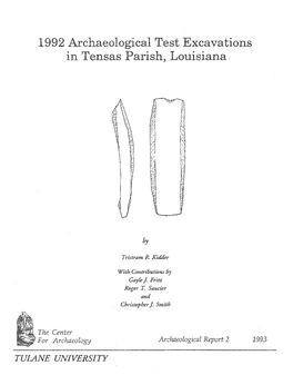 9 Archaeological Test Excavations in Tensas Parish, Louisiana