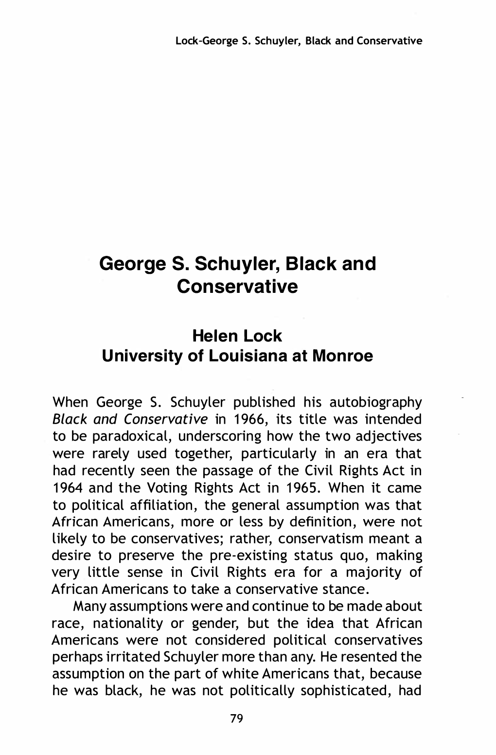 George S. Schuyler, Black and Conservative