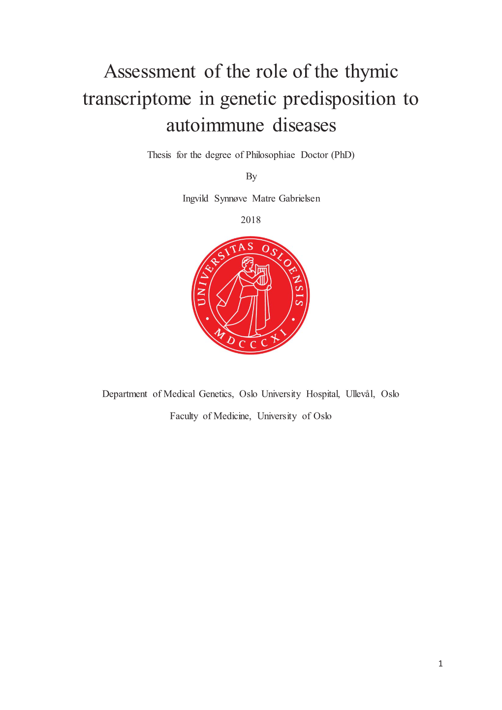 Assessment of the Role of the Thymic Transcriptome in Genetic Predisposition to Autoimmune Diseases