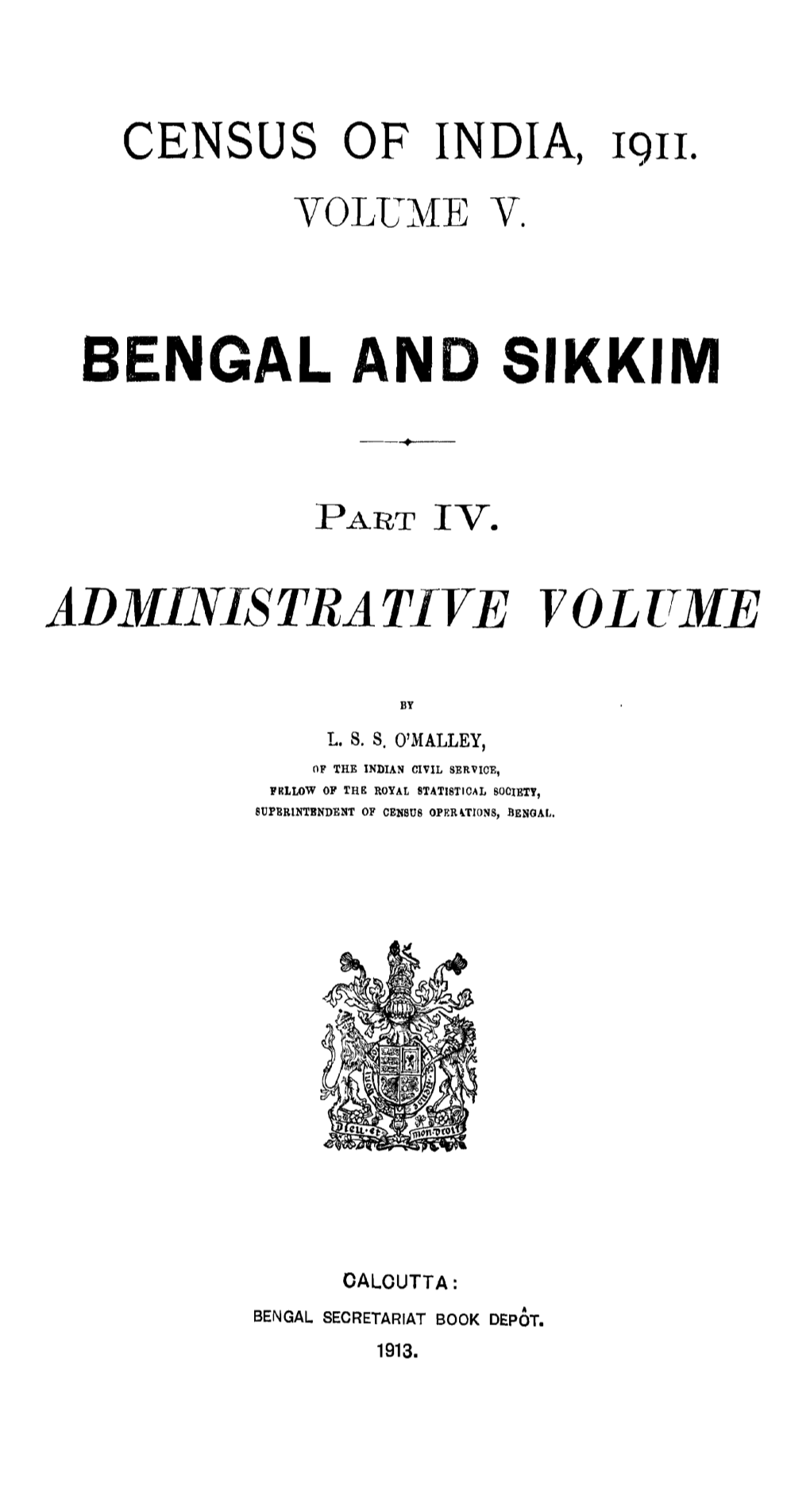 Administrative Volume, Part IV, Vol-V, Bengal