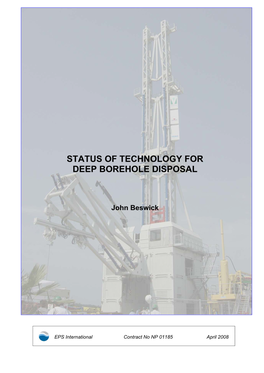 Status of Technology for Deep Borehole Disposal