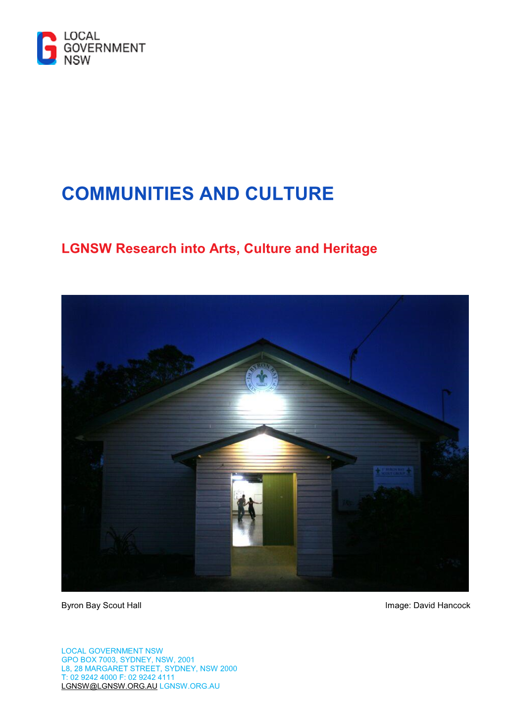 LGNSW Research Into Arts, Culture and Heritage