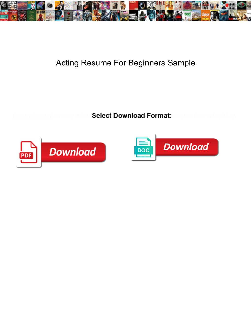 Acting Resume for Beginners Sample