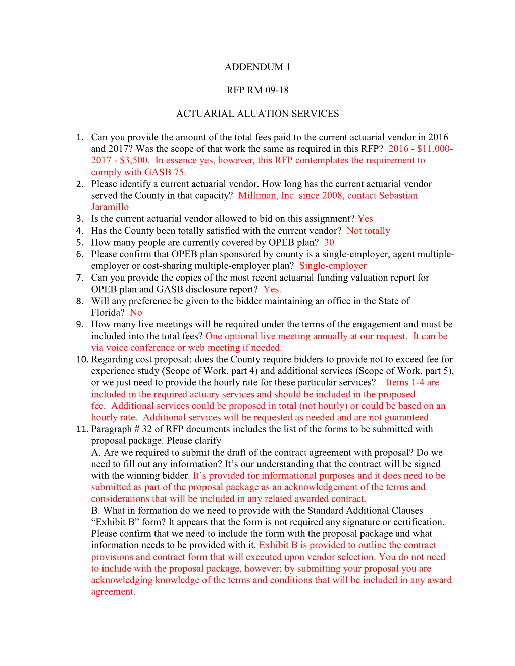 Addendum 1 Rfp Rm 09-18 Actuarial Aluation Services