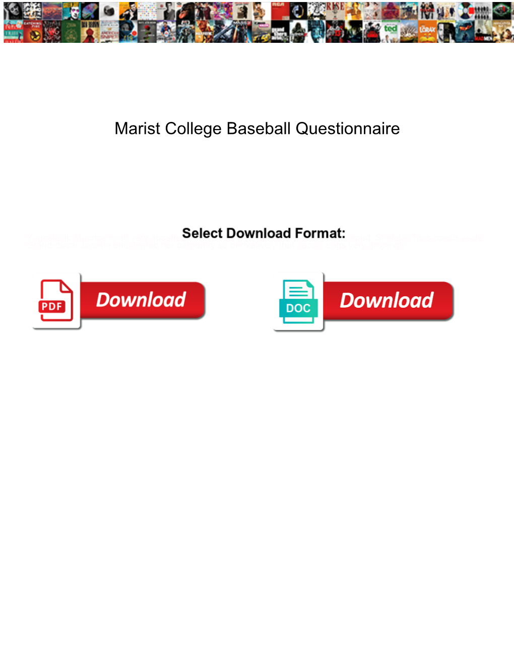 Marist College Baseball Questionnaire