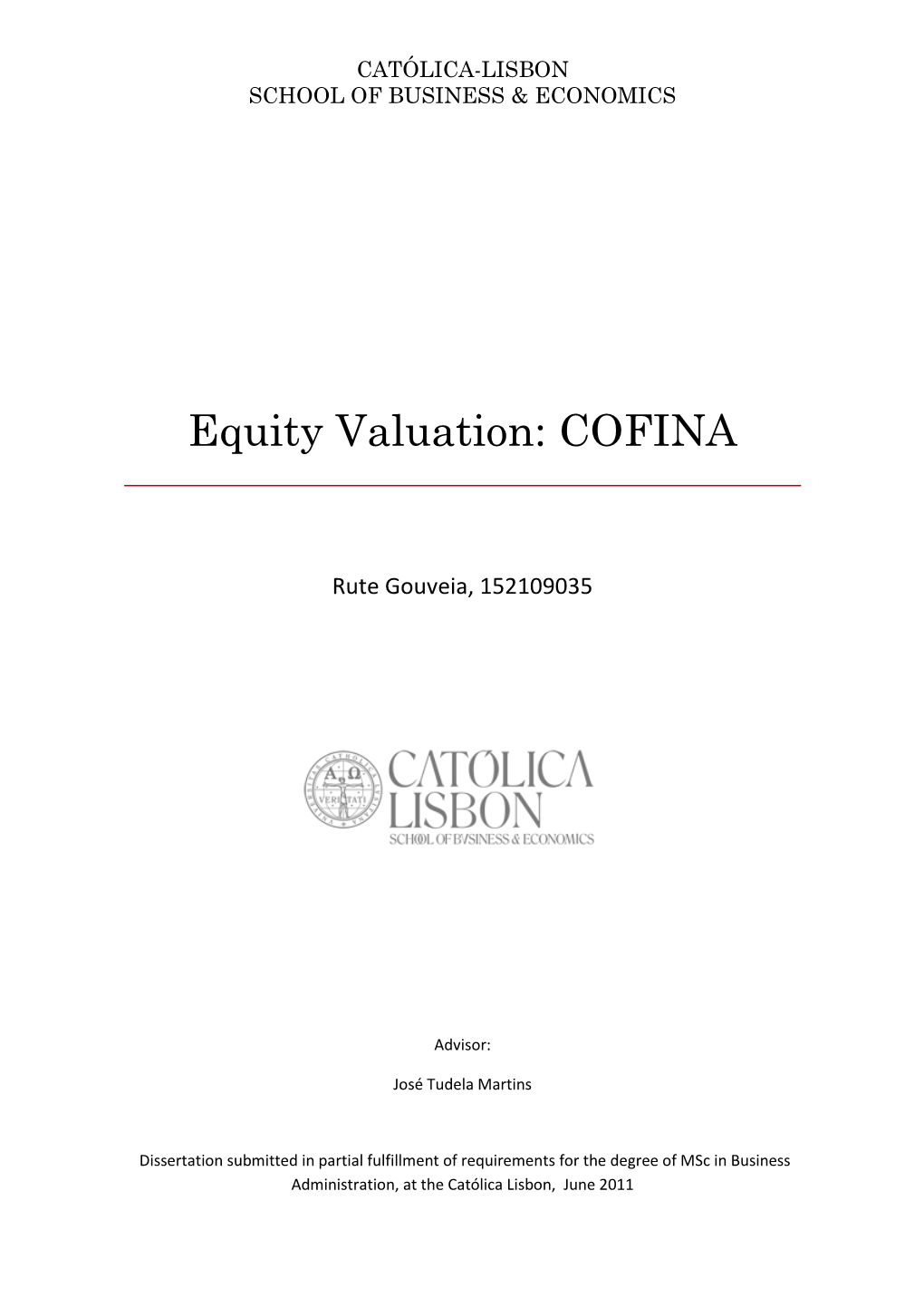 Equity Valuation: COFINA