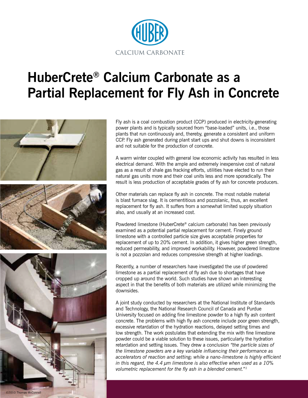 Hubercrete® Calcium Carbonate As a Partial Replacement for Fly Ash in Concrete