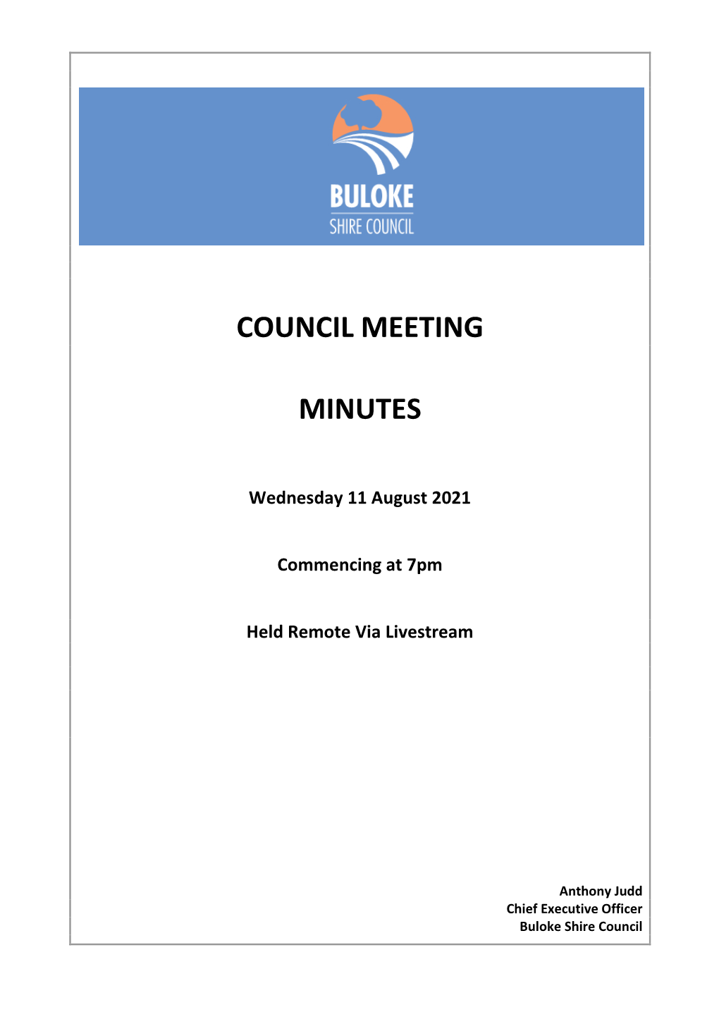 Minutes of Council Meeting