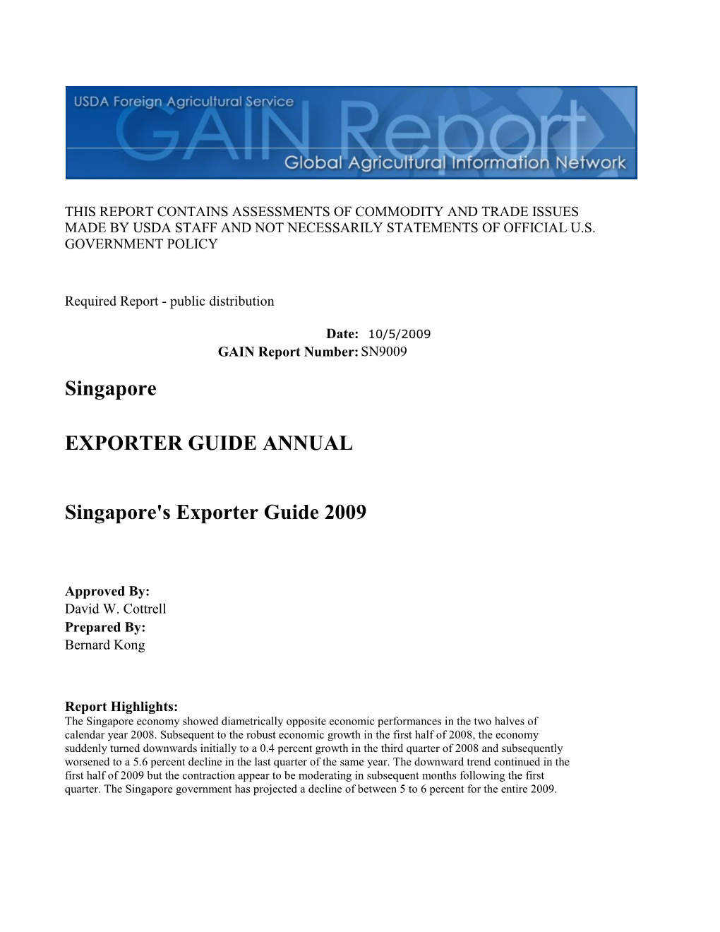 Singapore EXPORTER GUIDE ANNUAL Singapore's Exporter