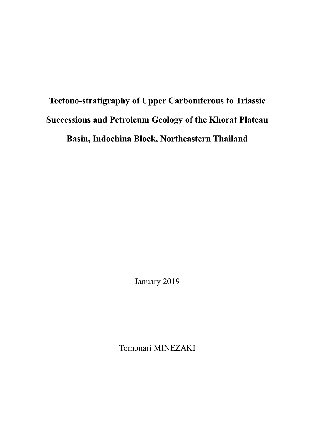 Tectono-Stratigraphy of Upper Carboniferous to Triassic