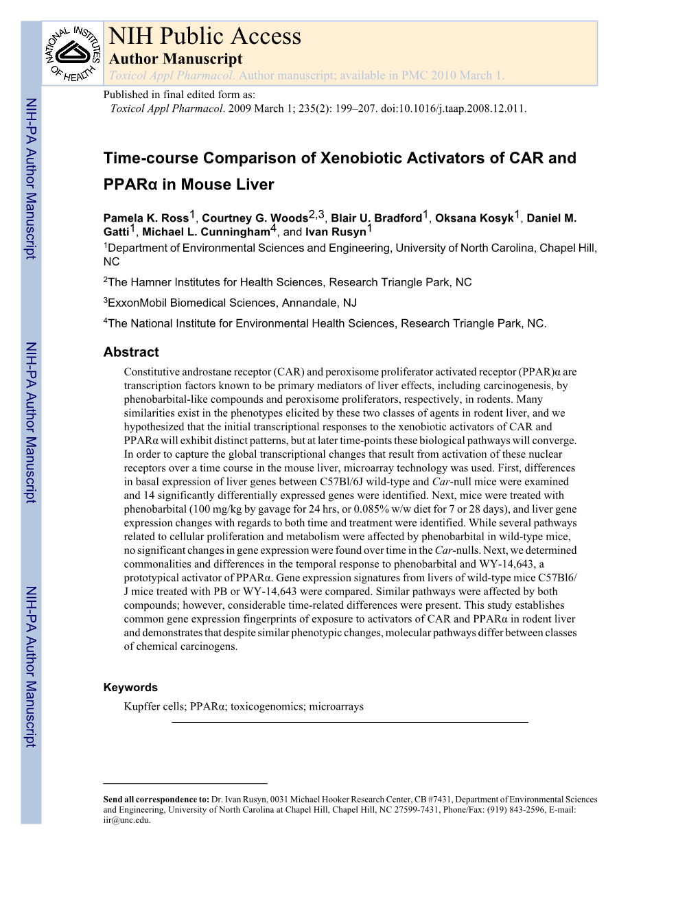 NIH Public Access Author Manuscript Toxicol Appl Pharmacol