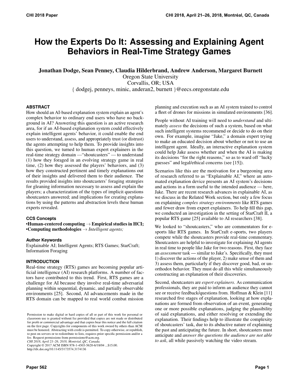 Assessing and Explaining Agent Behaviors in Real-Time Strategy Games