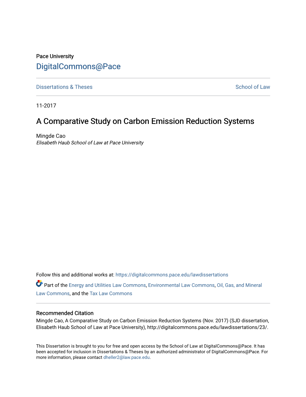 A Comparative Study on Carbon Emission Reduction Systems