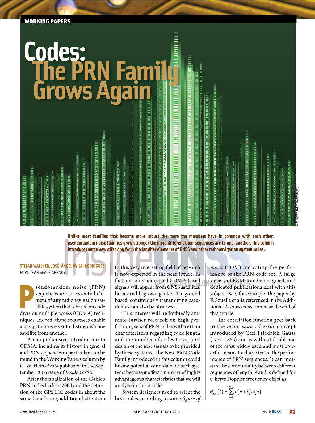 Codes: the PRN Family Grows Again © Istockphoto.Com/Agencyby ©