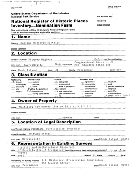 National Register of Historic Places Inventoiynomination Form 1. Name