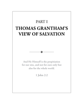 Thomas Grantham's Theology of the Atonement and Justification