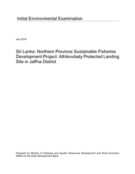 Northern Province Sustainable Fisheries Development Project: Athikovilady Protected Landing Site in Jaffna District