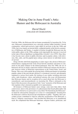 Humor and the Holocaust in Australia