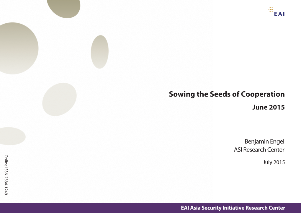 Sowing the Seeds of Cooperation June 2015