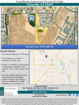 Tentatively Approved 74 Lots for Sale Victorville, CA 92394