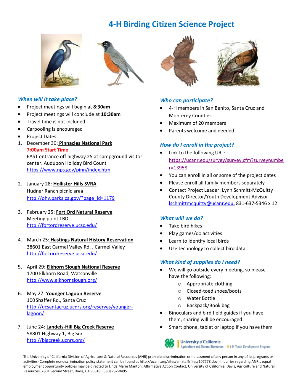 4-H Birding Citizen Science Project