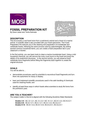 FOSSIL PREPARATION KIT by Dave Letasi and Terrie Nolinske