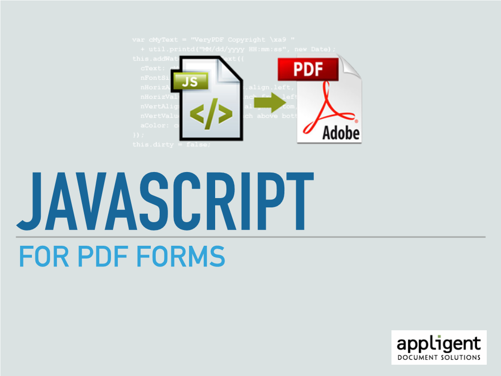 For Pdf Forms Javascript for Pdf Forms the Basics