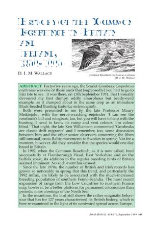 History of the Common Rosefinch in Britain and Ireland, 1869-1996