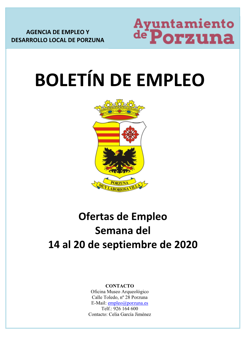 Boletín Semanal Empleo Porzuna