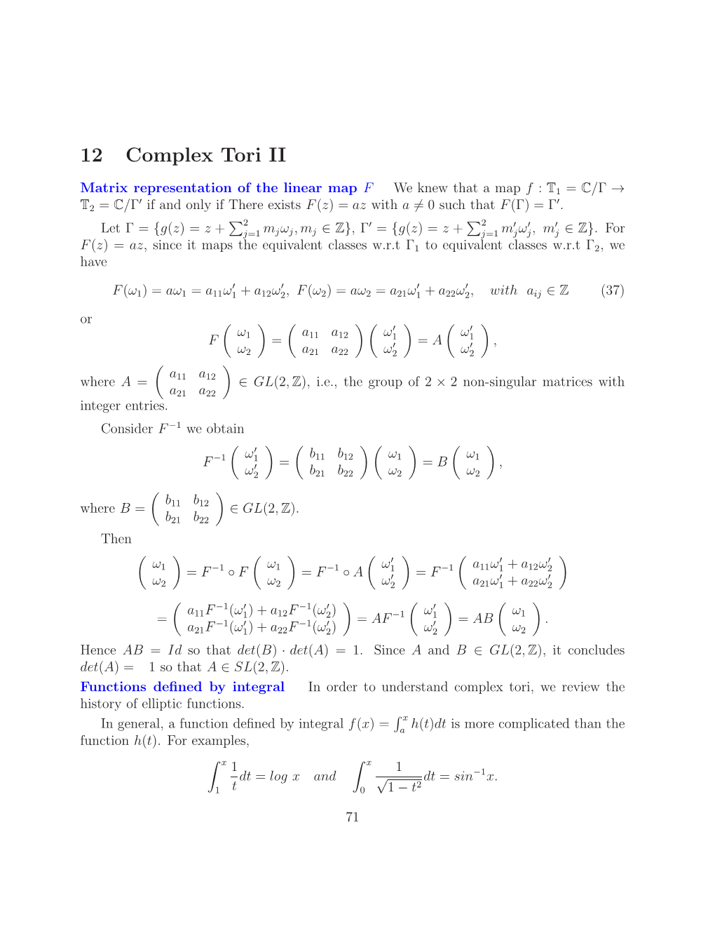 12 Complex Tori II