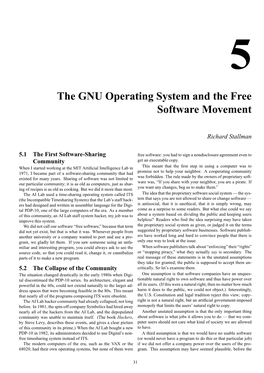 The GNU Operating System and the Free Software Movement