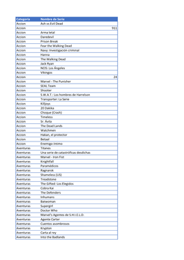 Categoría Nombre De Serie Accion Ash Vs Evil Dead Accion 911