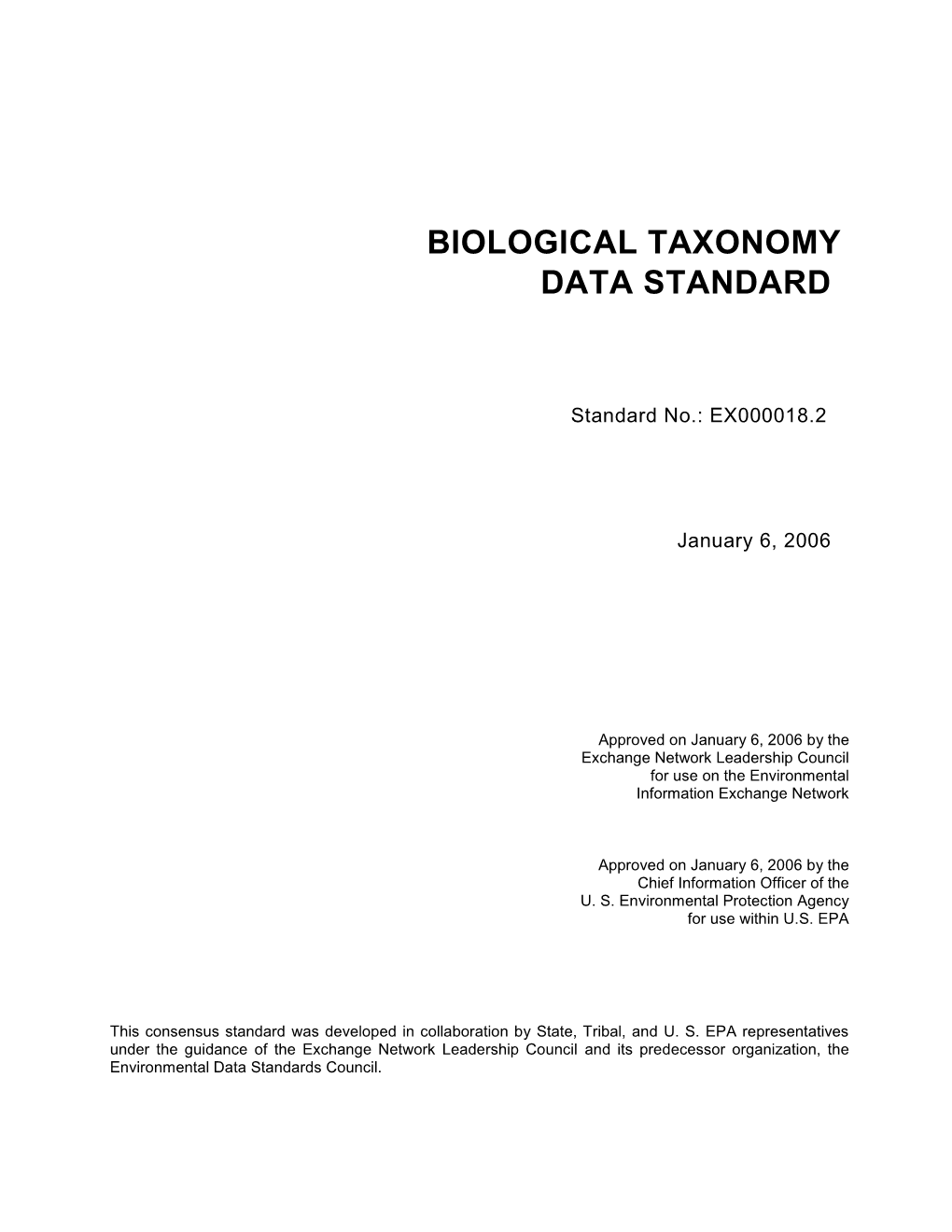 Biological Taxonomy Data Standard