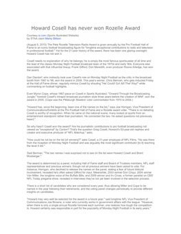Howard Cosell Has Never Won Rozelle Award
