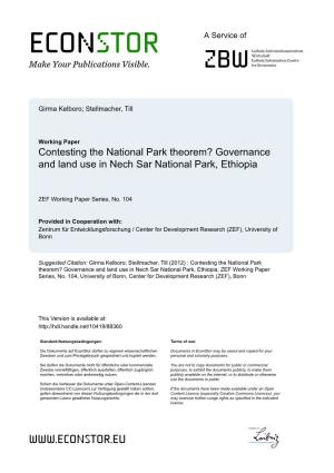 Governance and Land Use in Nech Sar National Park, Ethiopia