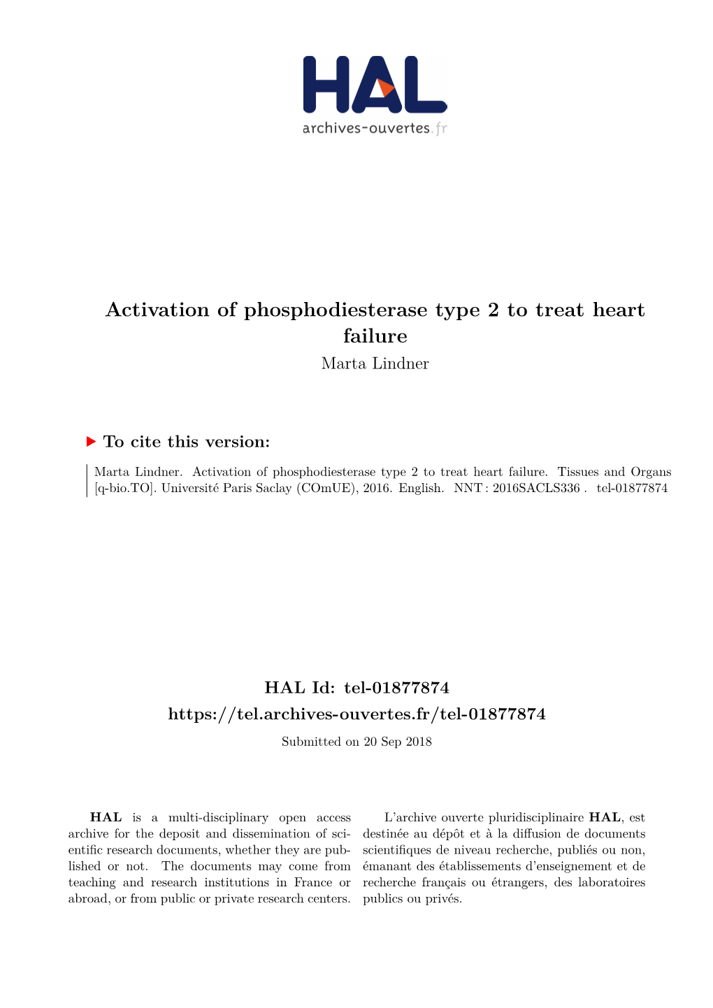 Activation of Phosphodiesterase Type 2 to Treat Heart Failure Marta Lindner