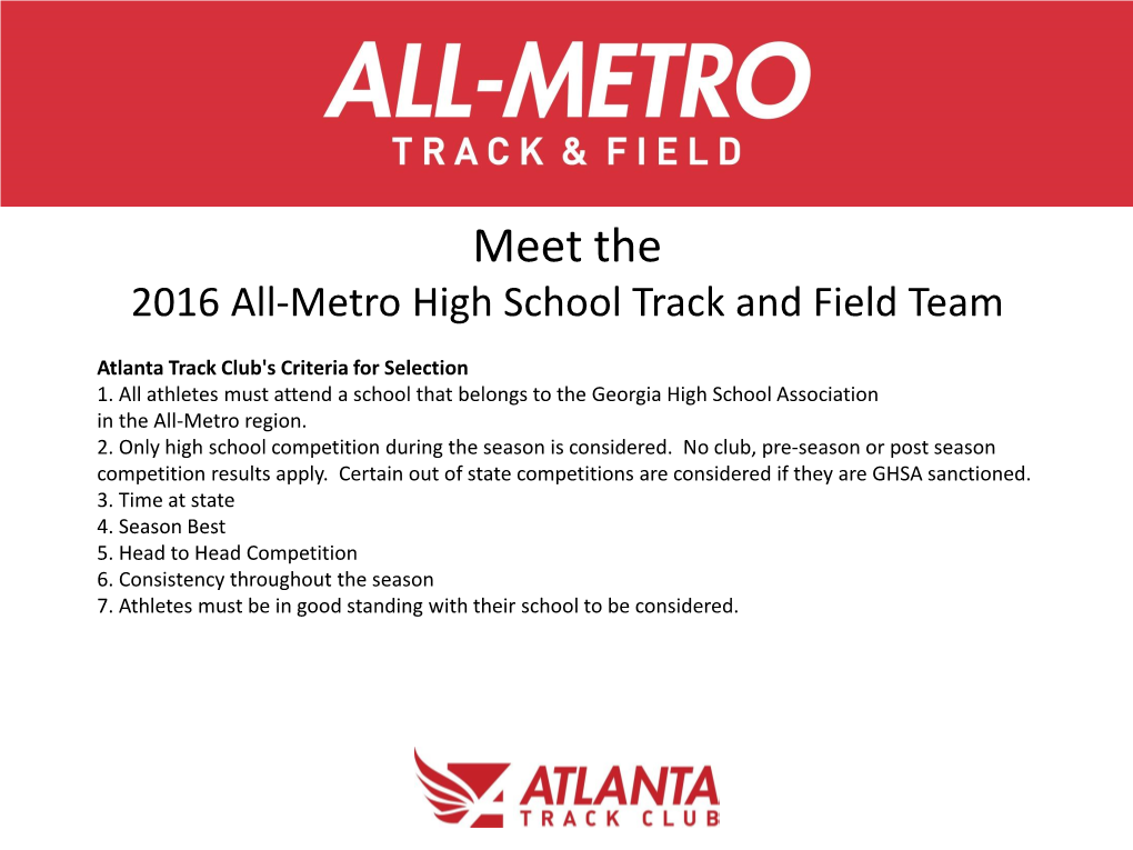 Meet the 2016 All-Metro High School Track and Field Team