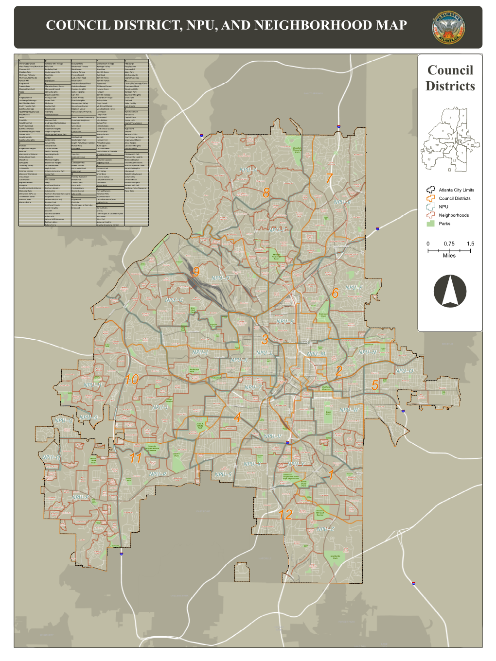 Council District, Npu, and Neighborhood Map