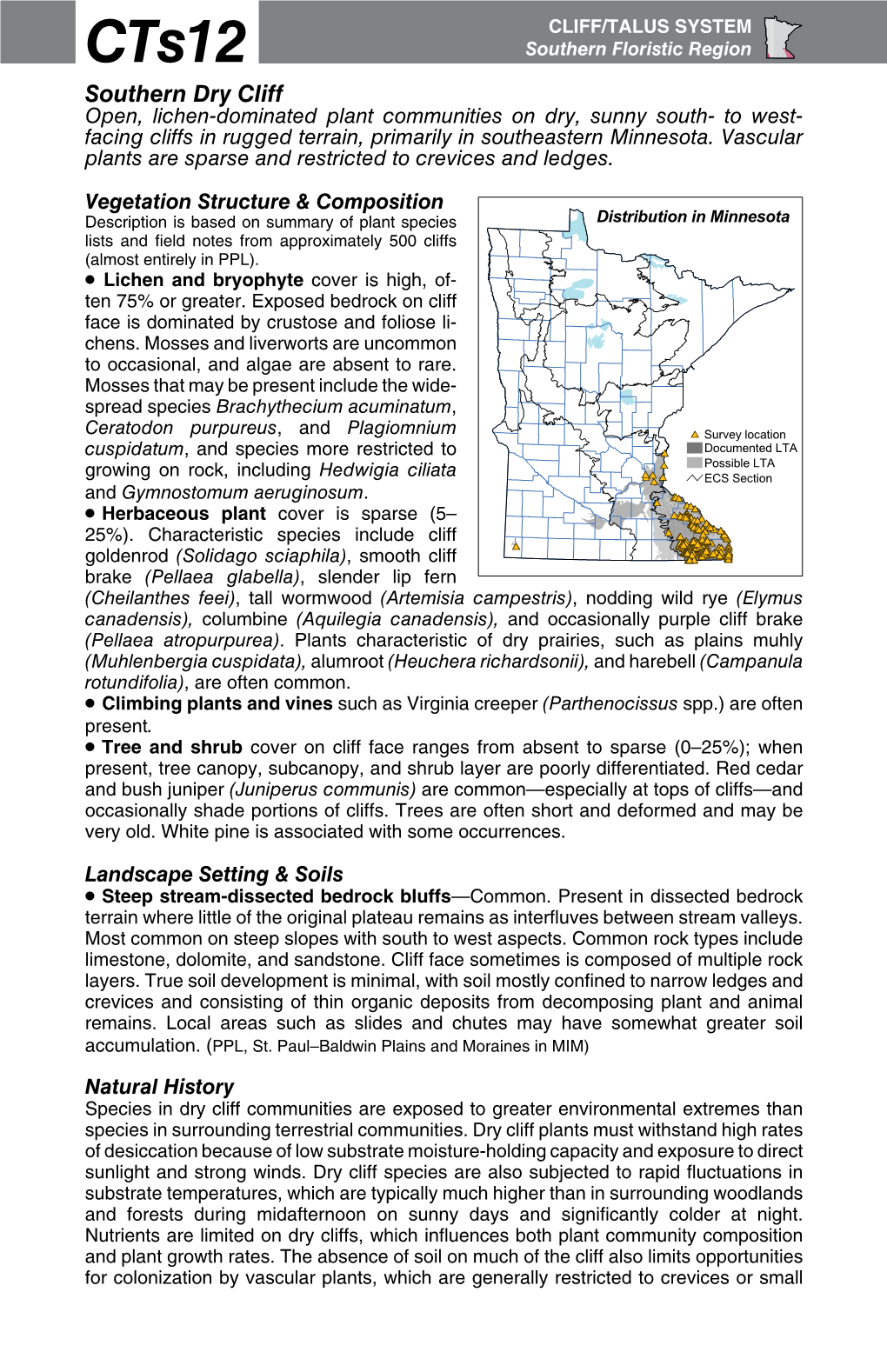 Cts12 Southern Dry Cliff Factsheet