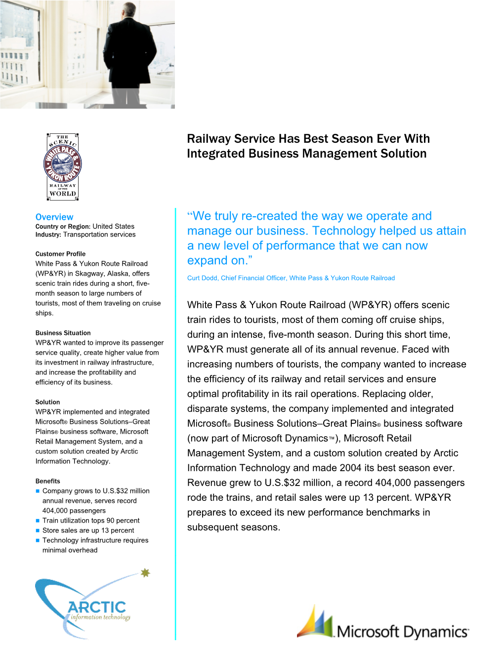 Railway Service Has Best Season Ever with Integrated Business Management Solution