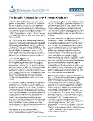 The Interim National Security Strategic Guidance