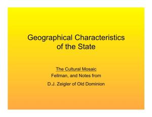 Geographical Characteristics of the State