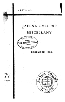 Jaffna College Miscellany