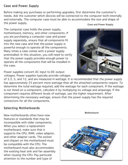 Case and Power Supply Before Making Any Purchases Or