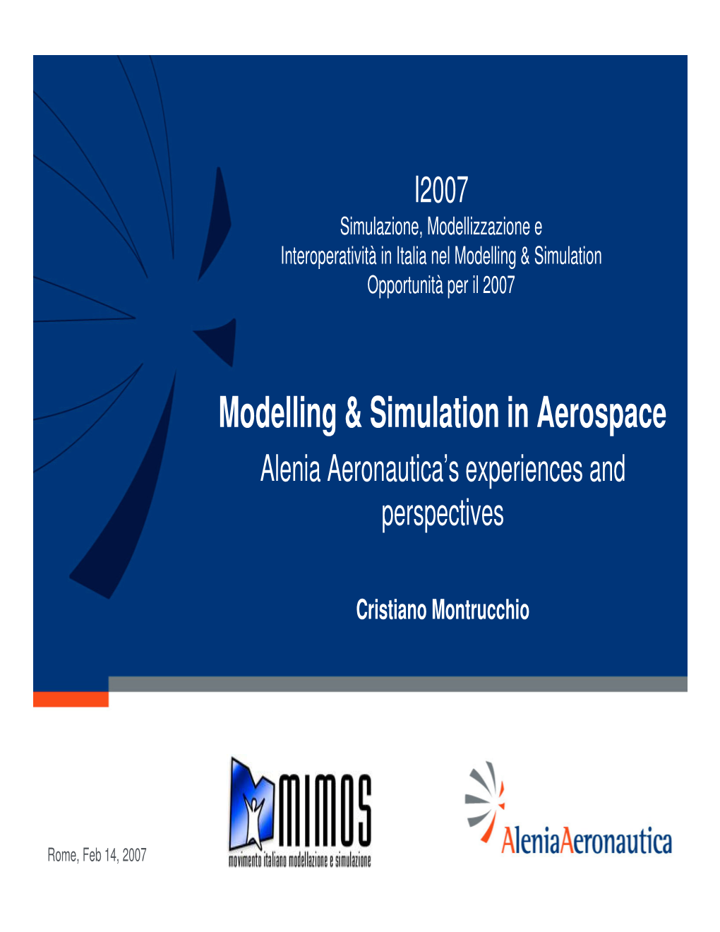 Alenia Aeronautica’S Experiences and Perspectives