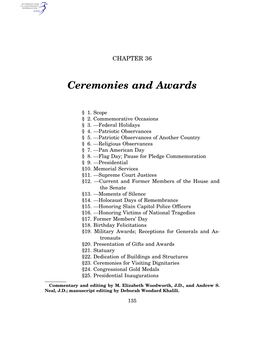 Ceremonies and Awards